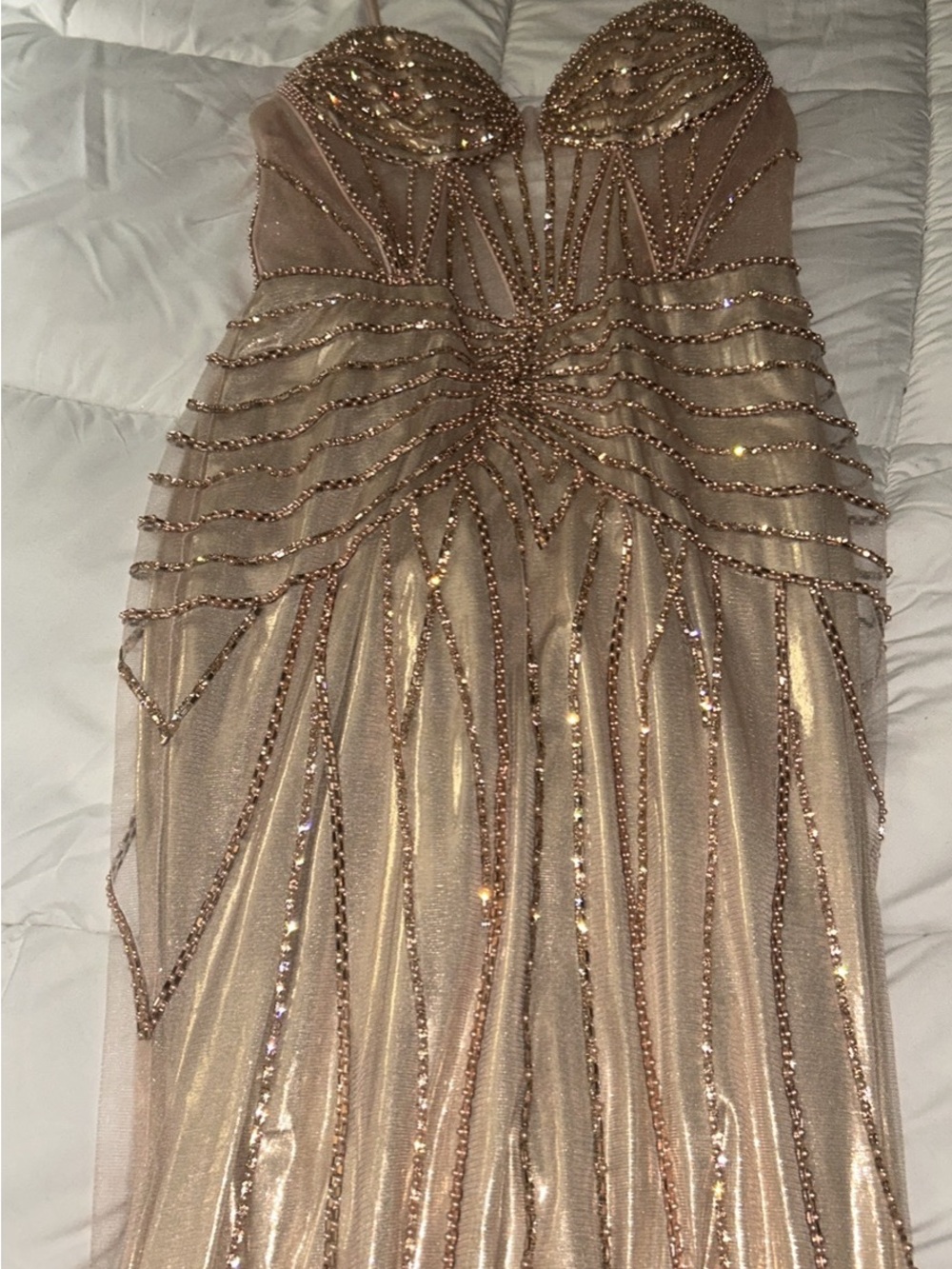 Rose gold prom dress/ball gown